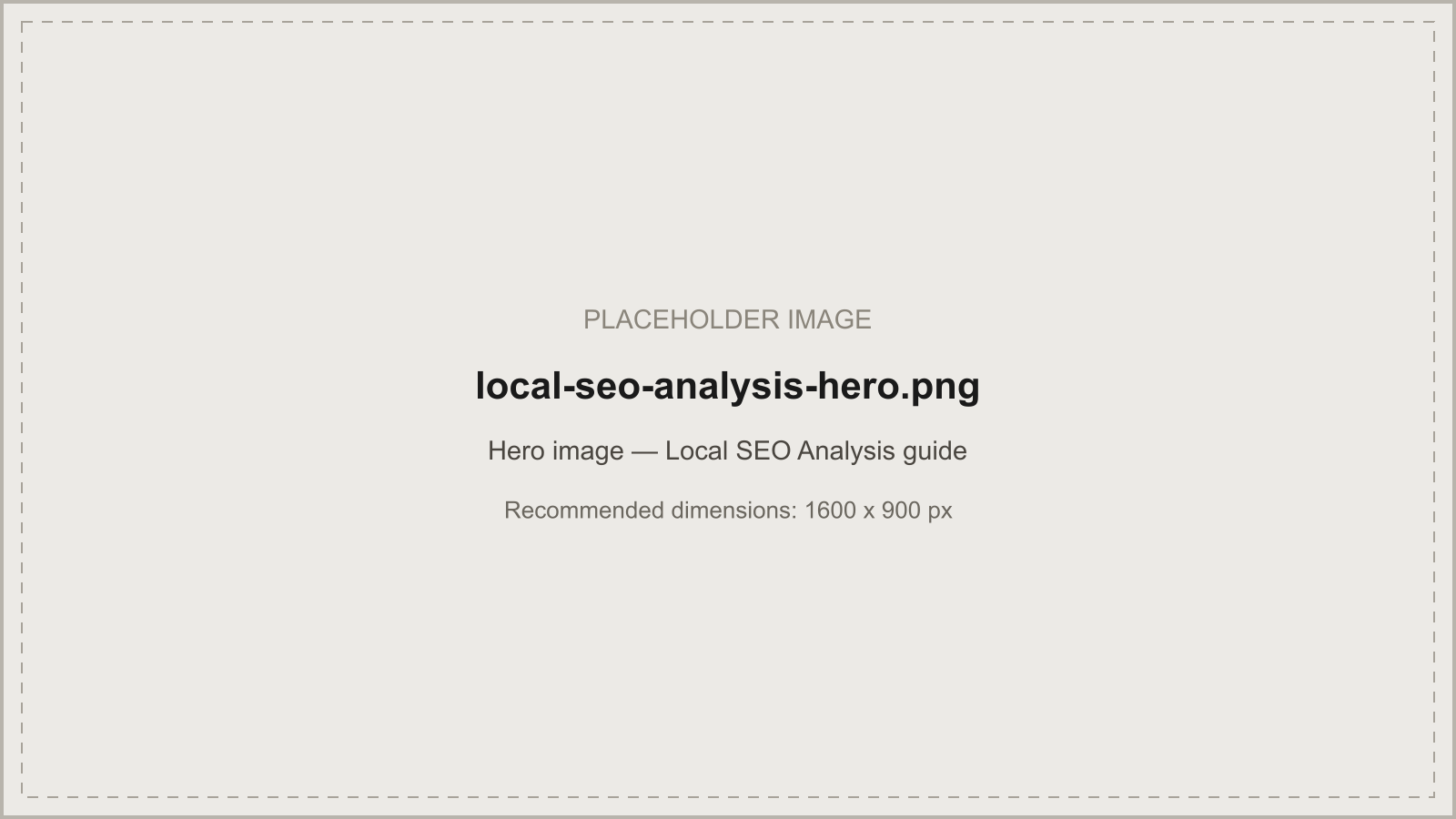 Local SEO analysis and audit scorecard guide