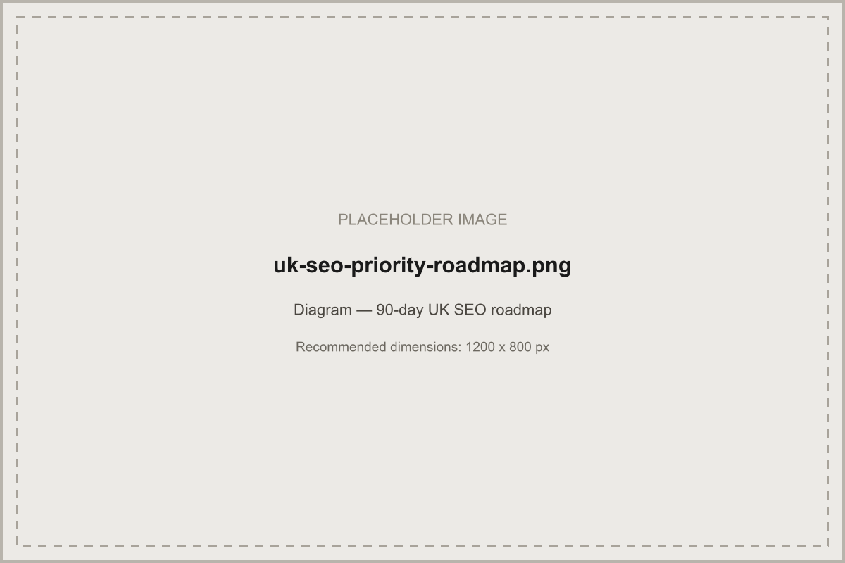 Diagram of the 90-day UK SEO priority roadmap