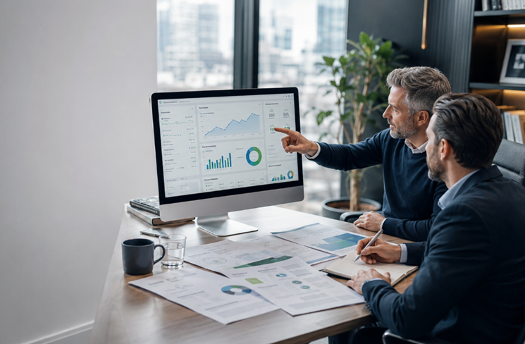 UK business owner reviewing a strategy to rank higher on Google